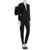 Mochila Hermès Herbag - Backpack en lona negra y cuero negro - Detail D1 thumbnail