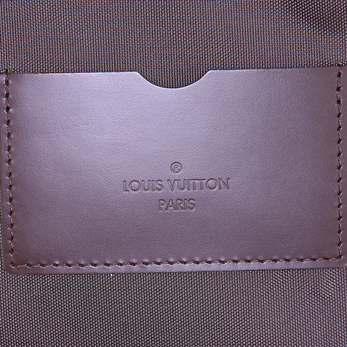 Valise souple Louis Vuitton Pegase en toile damier enduite marron et cuir glacé marron - Detail D4