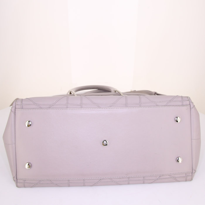Borsa a tracolla Dior Granville modello medio in pelle grigia cannage - Detail D5