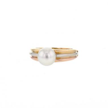 Anello Cartier in 3 ori e perla
