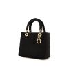 Dior Lady Dior medium model handbag in black satin - 00pp thumbnail