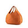 Shopping bag Bottega Veneta Campana in pelle intrecciata arancione - 00pp thumbnail