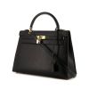 Hermes Kelly 32 cm handbag in black Fjord leather - 00pp thumbnail
