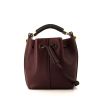 Chloé Gala shoulder bag in burgundy leather - 360 thumbnail