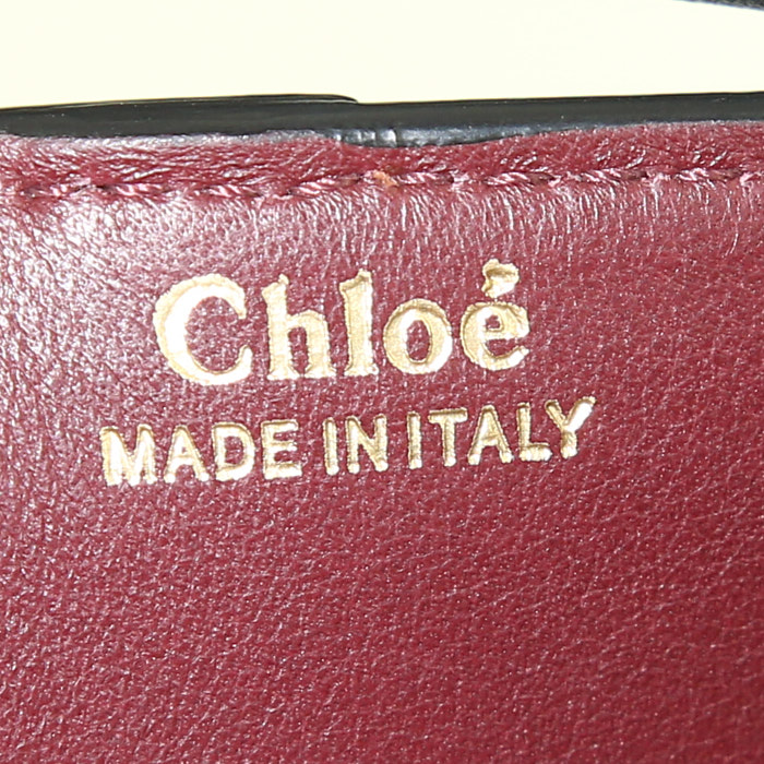 Chloé Gala shoulder bag in burgundy leather - Detail D4