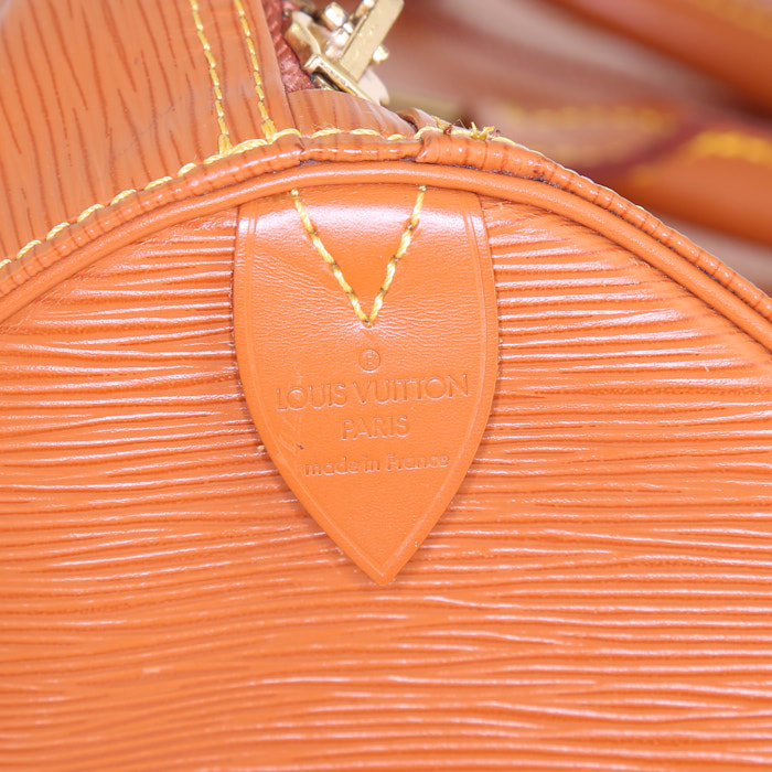 Borsa da viaggio Louis Vuitton Keepall 50 cm in pelle Epi gold - Detail D3
