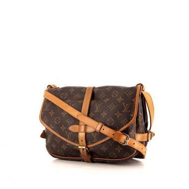 Louis Vuitton Saumur shoulder bag in brown monogram canvas and natural leather