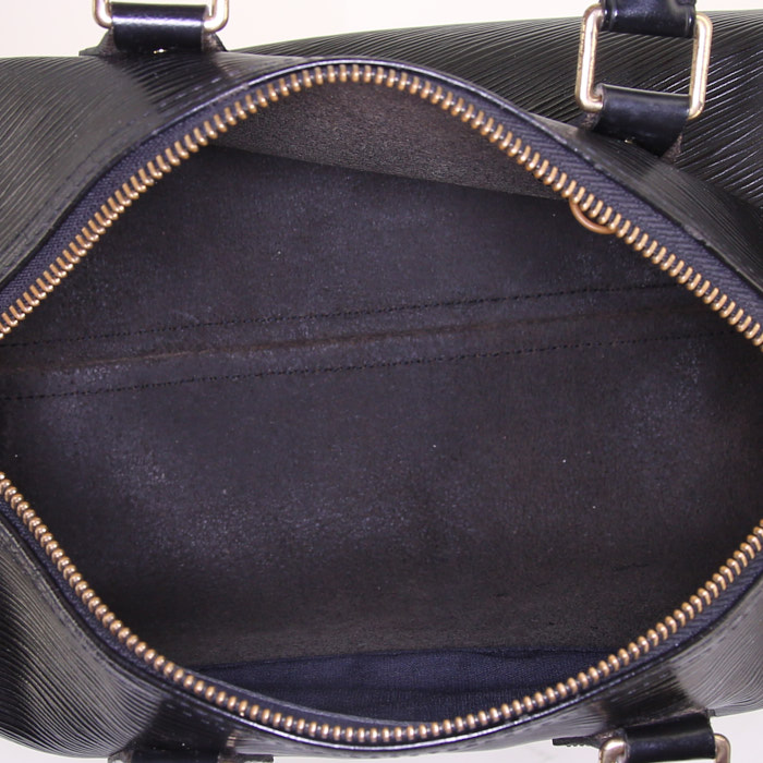 Louis Vuitton Speedy 25 cm handbag in black epi leather - Detail D2