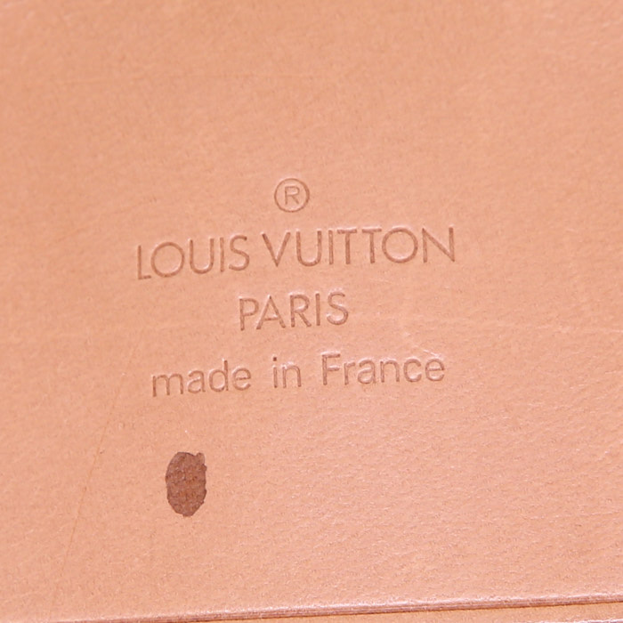 Borsa da viaggio Louis Vuitton Sirius in tela monogram cerata marrone e pelle naturale - Detail D3