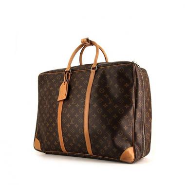 Borsa da viaggio Louis Vuitton Sirius in tela monogram cerata marrone e pelle naturale