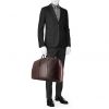 Louis Vuitton Helenga travel bag in burgundy taiga leather - Detail D1 thumbnail