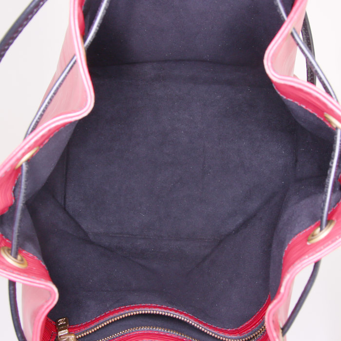 Louis Vuitton petit Noé small model handbag in red and black epi leather - Detail D2