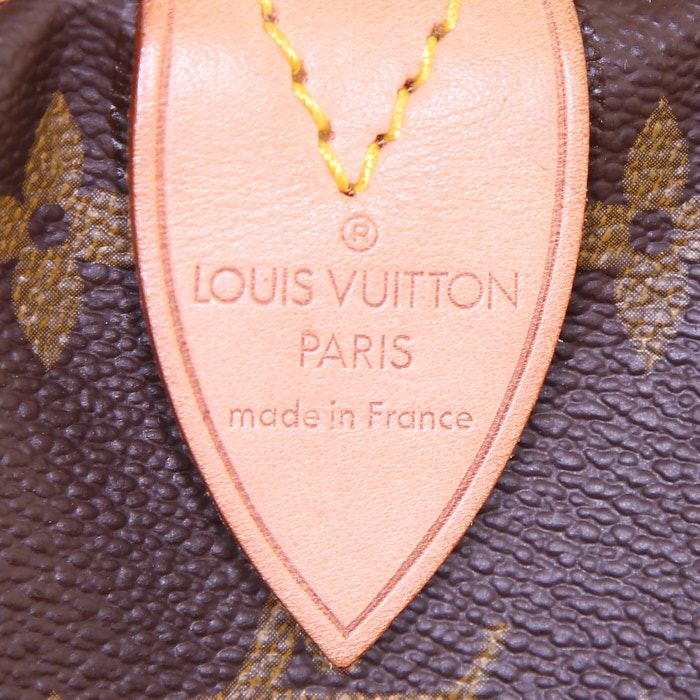 Louis Vuitton Keepall 60 cm travel bag in brown monogram canvas and natural leather - Detail D3