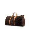 Bolsa de viaje Louis Vuitton  Keepall 60 en lona Monogram marrón y cuero natural - 00pp thumbnail