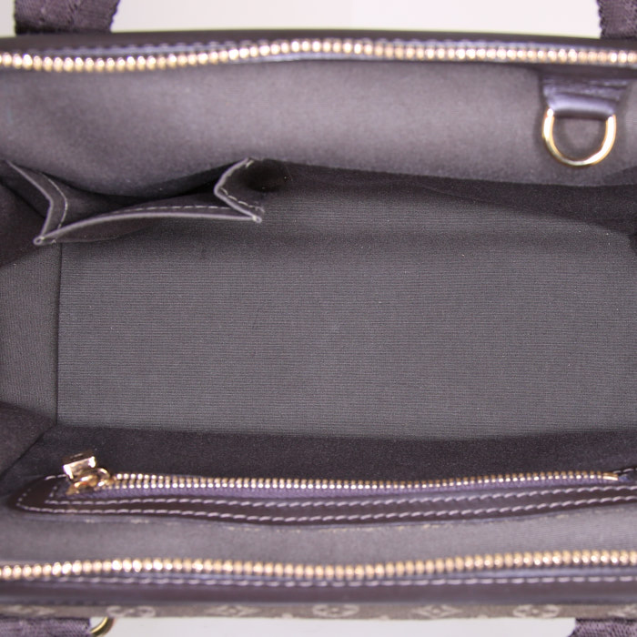 Bolso de mano Louis Vuitton Joséphine en lona Monogram caqui y cuero marrón - Detail D2