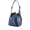 Louis Vuitton petit Noé handbag in blue epi leather and black leather - 00pp thumbnail