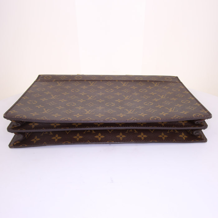 Louis Vuitton Conseiller briefcase in brown monogram canvas and natural leather - Detail D4