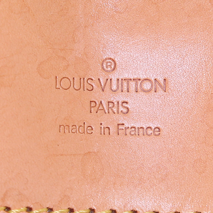 Sac de voyage Louis Vuitton Evasion en toile monogram enduite marron et cuir naturel - Detail D3