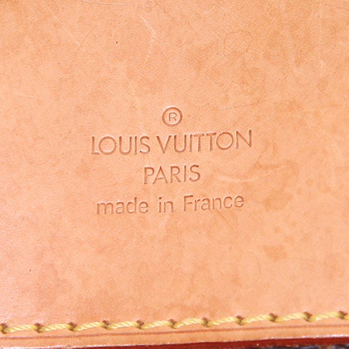 Sac de voyage Louis Vuitton Evasion en toile monogram enduite marron et cuir naturel - Detail D3