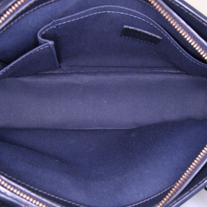 Sac à main Louis Vuitton Lucille petit modèle en toile monogram bleu-marine et cuir bleu-marine - Detail D2