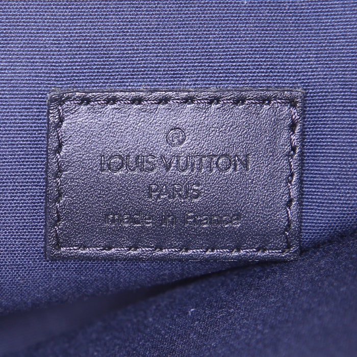 Bolso de mano Louis Vuitton Lucille modelo pequeño en lona Monogram azul marino y cuero azul marino - Detail D3