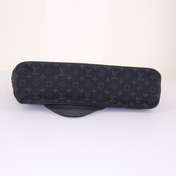 Borsa Louis Vuitton Lucille modello piccolo in tela monogram blu marino e pelle blu marino - Detail D4