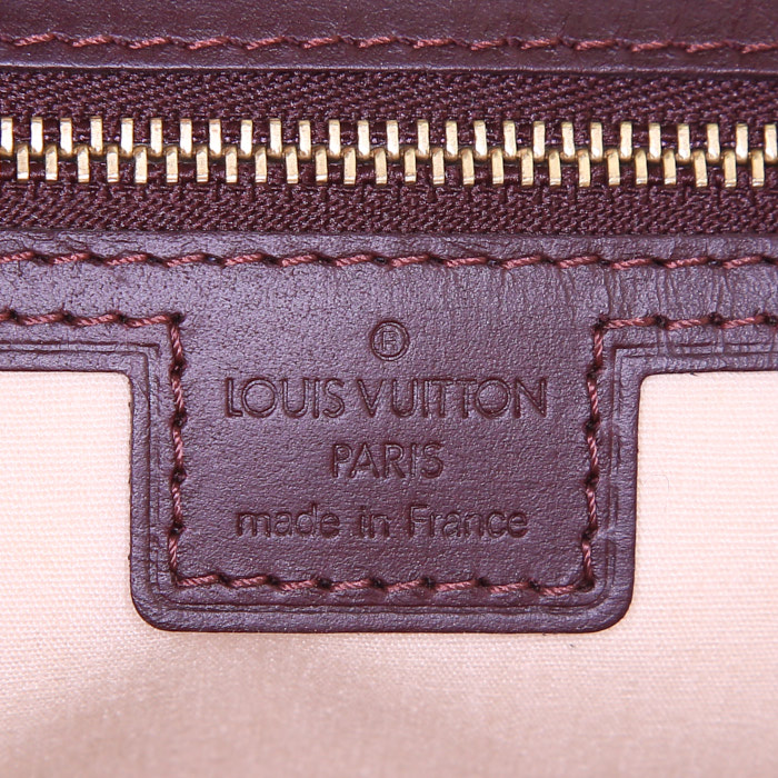 Louis Vuitton Joséphine handbag in pink monogram canvas and burgundy leather - Detail D6
