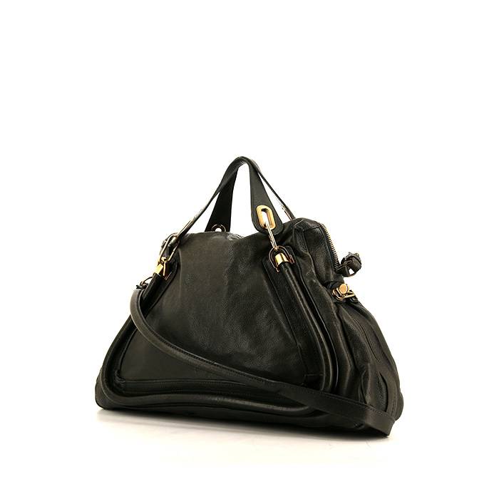Chloé Paraty large model handbag in dark green leather - 00pp