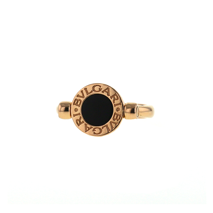 Bulgari Bulgari Bulgari ring in pink gold,  onyx and mother of pearl - Detail D2