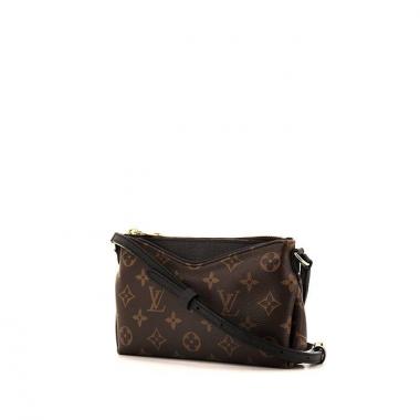 Bolso bandolera Louis Vuitton Pallas en lona Monogram marrón y cuero negro