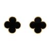 Van Cleef & Arpels Magic Alhambra earrings in yellow gold and onyx - 00pp thumbnail