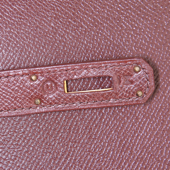 Bolso de mano Hermes Kelly 35 cm en cuero epsom marrón - Detail D5