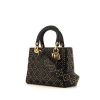 Borsa Dior Lady Dior modello medio in pelle cannage nera con decoro di borchie - 00pp thumbnail