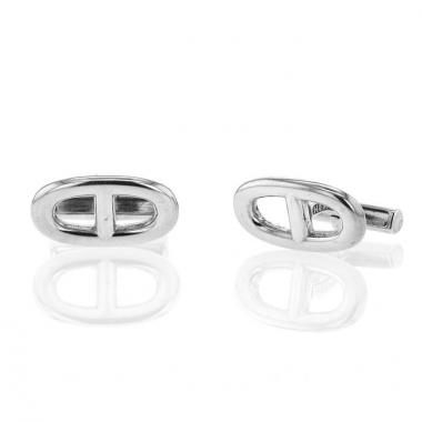 Coppia di gemelli mobile Hermes Chaine d'Ancre in argento