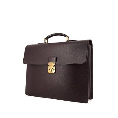 Porte-documents Louis Vuitton Laguito en cuir taiga aubergine