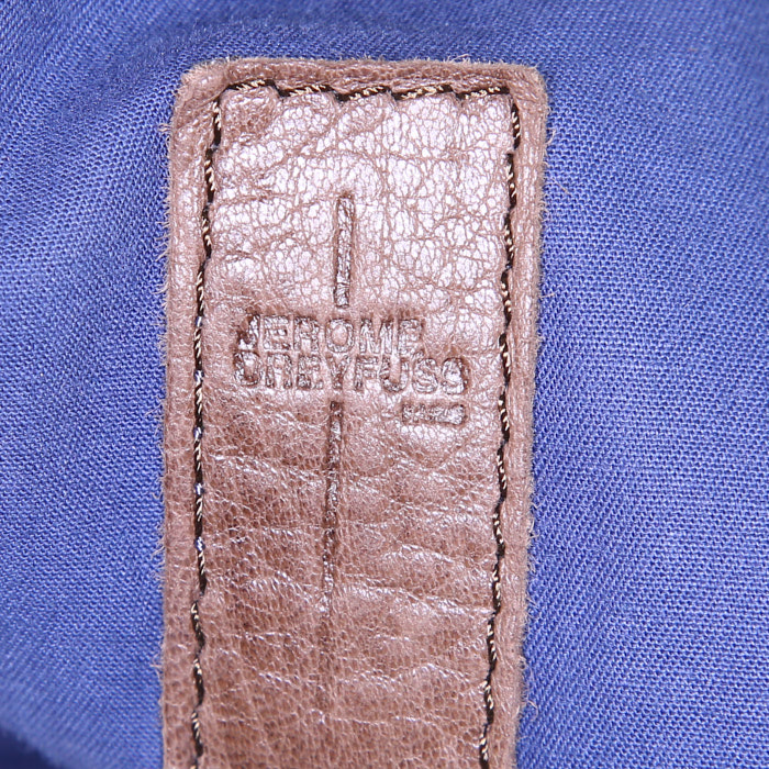 Bolso para llevar al hombro o en la mano Jerome Dreyfuss Billy M en cuero granulado marrón - Detail D4