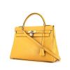 Hermes Kelly 32 cm handbag in yellow epsom leather - 00pp thumbnail