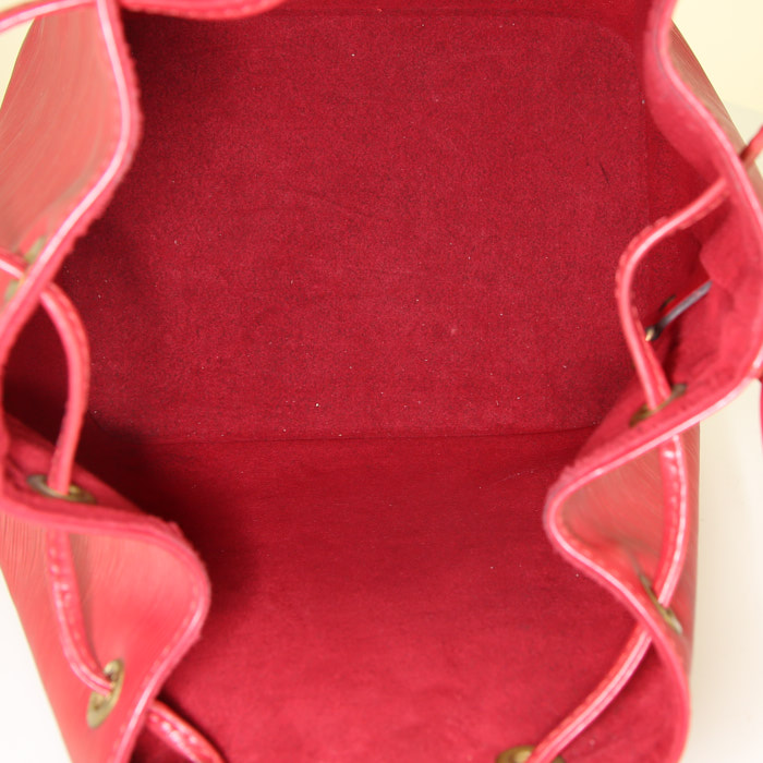 Louis Vuitton petit Noé small model handbag in red epi leather - Detail D2