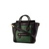 Celine Luggage Nano shoulder bag in green and blue python and black leather - 00pp thumbnail