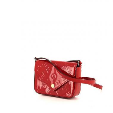 Borsa a tracolla Louis Vuitton Lucie in pelle verniciata monogram rossa