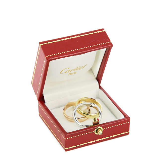 Cartier triple ring in yellow gold,  pink gold and white gold - Detail D2