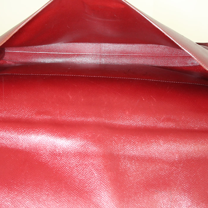 Sac Hermès en cuir Courchevel bordeaux - Detail D2
