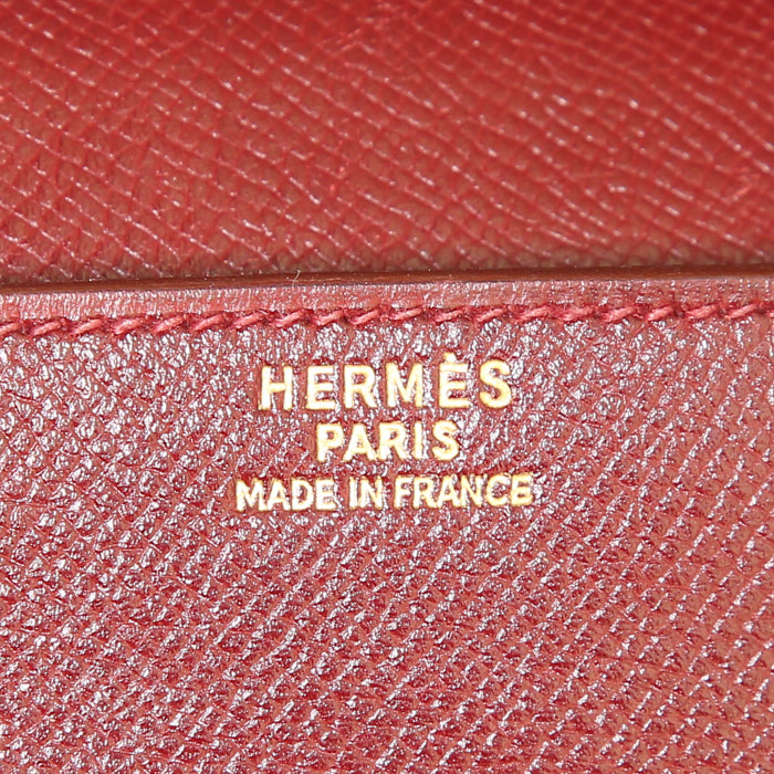 Sac Hermès en cuir Courchevel bordeaux - Detail D3