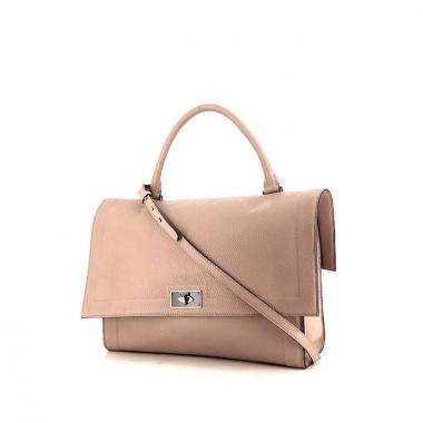 Sac bandoulière Givenchy Shark grand modèle en cuir grainé beige