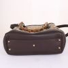 Gucci Bamboo handbag in beige monogram canvas and brown leather - Detail D5 thumbnail