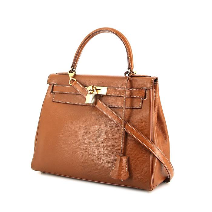 Hermes Womens Gold Gulliver Kelly 28 Handbag R Circle Shoulder Bag Orange