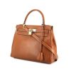 Hermes Kelly 28 cm handbag in gold Courchevel leather - 00pp thumbnail
