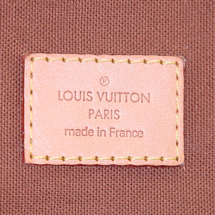 Sac de voyage Louis Vuitton Eole en toile monogram enduite marron et cuir naturel - Detail D4