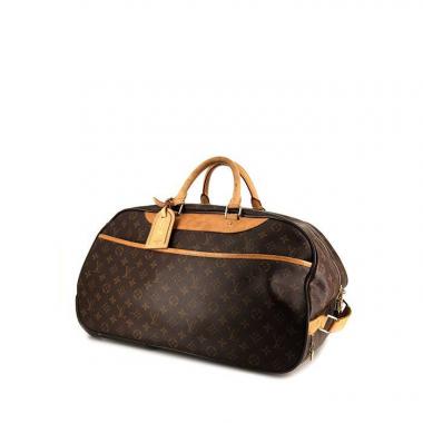 Borsa da viaggio Louis Vuitton Eole in tela monogram cerata marrone e pelle naturale