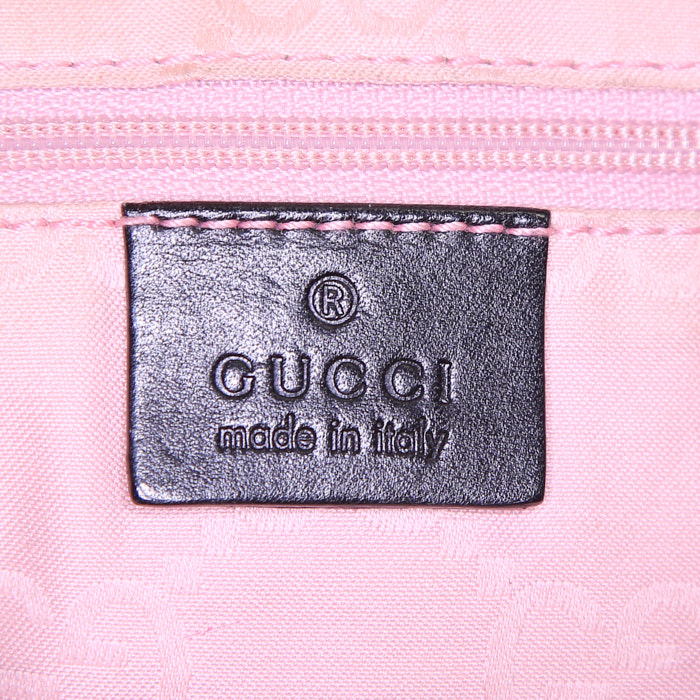 Borsa Gucci Bardot in tela nera e pelle nera - Detail D3